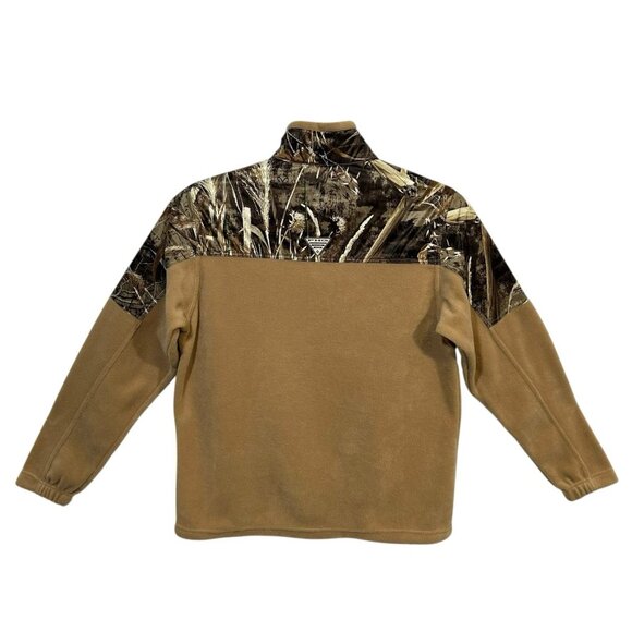 Columbia Men's PHG Fleece Pullover Sweater Size M-XXL Tan-Camo Print Mid-weight - Picture 6 of 9